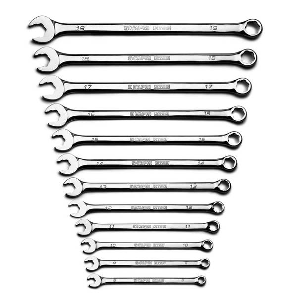 Capri Tools WaveDrive Pro Combination Wrench Set, Reg/Rounded Bolts, Metric, 12 pcs CP11750-12MPK